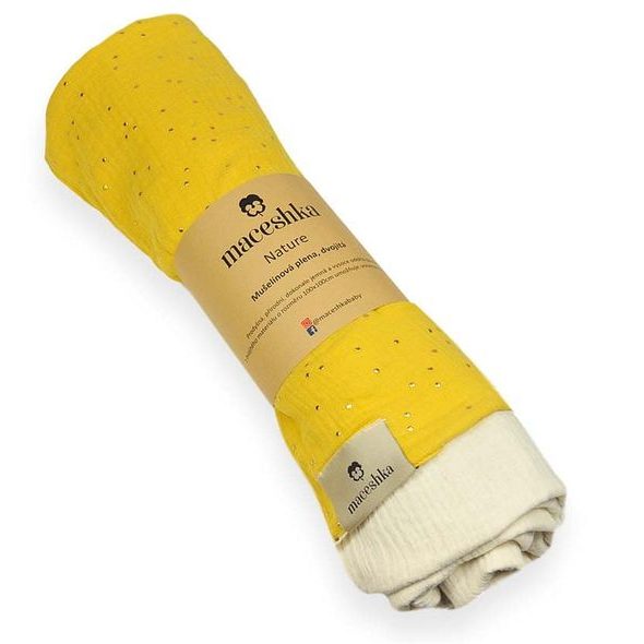 MACESHKA MUŠELÍNOVÁ PLENA NATURE SE ZLATÝM PUNTÍKEM - ZAVINOVACÍ PLENY / OSUŠKY VELKÉ - PŘEBALOVÁNÍ