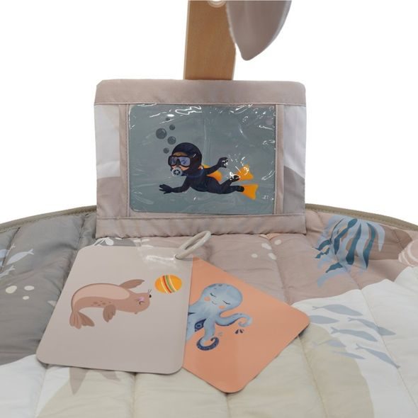 BO JUNGLE HRACÍ DEKA S DŘEVĚNOU HRAZDIČKOU OCEAN BLISS - HRACÍ PODLOŽKY NA ZEM - SPINKÁNÍ