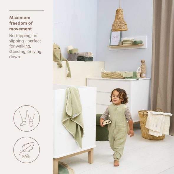 MEYCO LETNÍ MUŠELÍNOVÝ JUMPER VEL.92 - SOFT OLIVE - SPACÍ PYTLE - SPINKÁNÍ