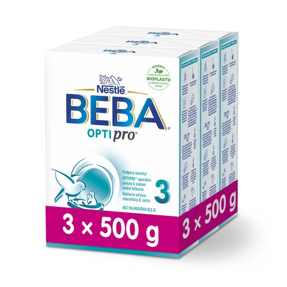 BEBA 3X OPTIPRO® 3 (500G) - KOJENECKÁ MLÉKA - KRMENÍ