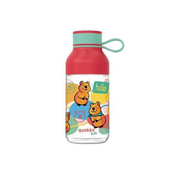 QUOKKA PLASTOVÁ LÁHEV ICE KIDS S POUTKEM HAPPY 430 ML - SPORTOVNÍ LAHVE - KRMENÍ
