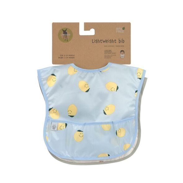 LÄSSIG BABIES LIGHTWEIGHT BIB HAPPY FRUITS LEMON - BRYNDÁKY - KRMENÍ
