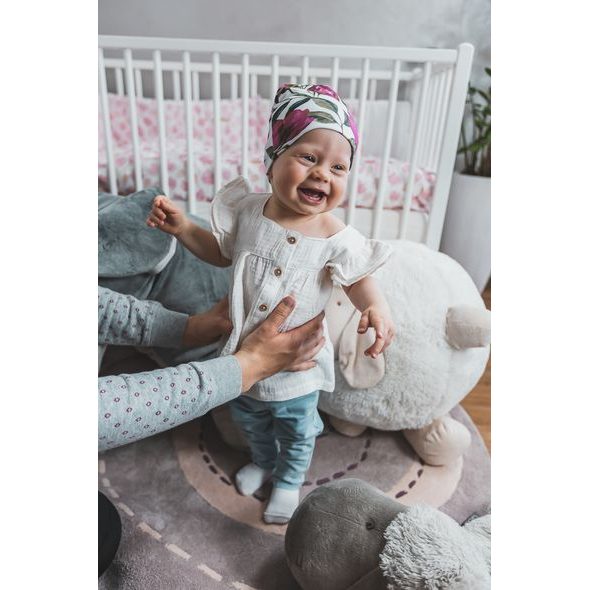 ENIE BABY DĚTSKÁ ČEPICE 3-6M PINK FLOWERS - ČEPIČKY A KLOBOUČKY - PRO DĚTI