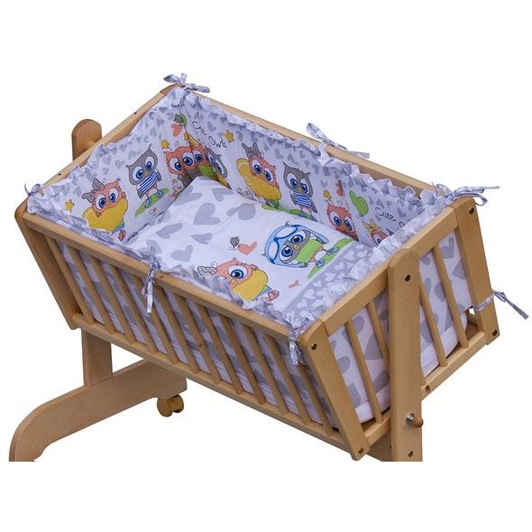 SCARLETT SOUPRAVA DO KOLÉBKY SCARLETT KULÍŠEK ŠEDÁ - POVLEČENÍ DO POSTÝLKY - SPINKÁNÍ