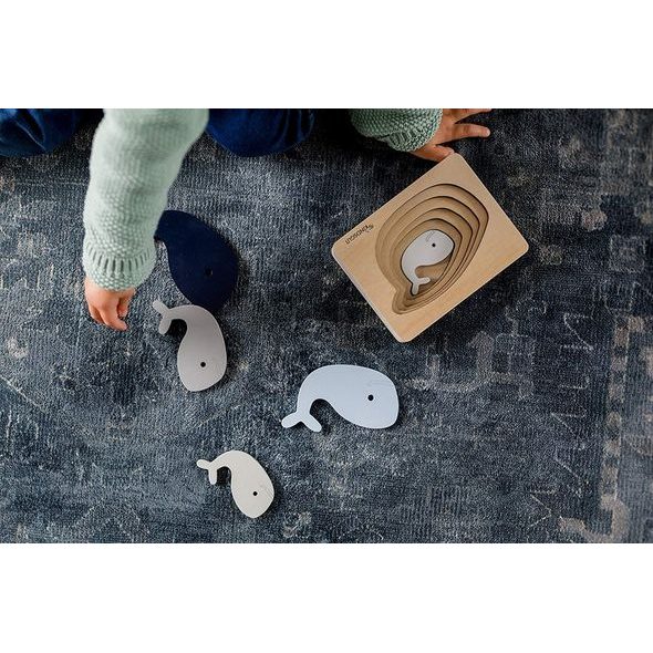 KINDSGUT DŘEVĚNÉ PUZZLE VELRYBA - MOTORICKÉ A HRY - PRO DĚTI