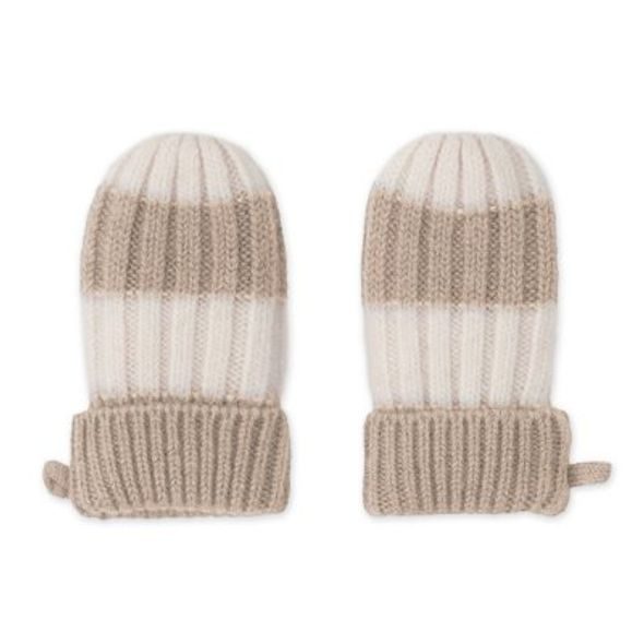 LODGER RUKAVICE STRIPE MERINO BEIGE VEL. 0 - 12 MĚSÍCŮ - RUKAVIČKY, ŠÁTKY, NÁKRČNÍKY - PRO DĚTI