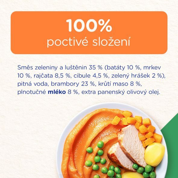 SUNAR PŘÍKRM BATÁTOVÁ KAŠE S KRŮTÍM MASEM 6M+ 190G - MASO/ZELENINA - KRMENÍ