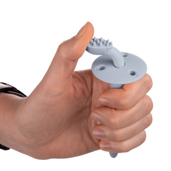 CANPOL BABIES SILIKONOVÝ ZUBNÍ KARTÁČEK/KOUSÁTKO SE ŠTÍTKEM KLUK - ZUBNÍ KARTÁČKY A PASTY - KOUPÁNÍ A ZDRAVÍ