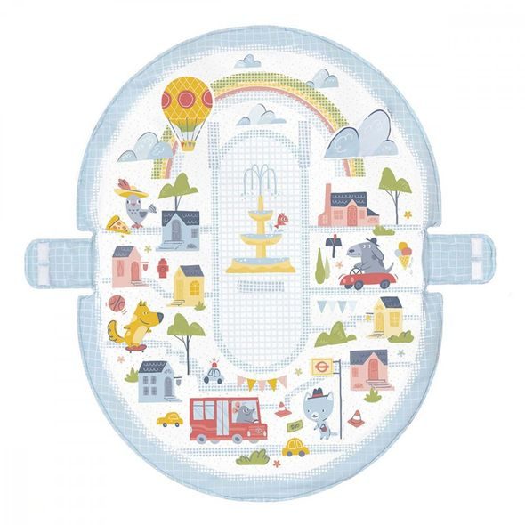 YOOKIDOO POLOHOVACÍ HRACÍ DEKA MĚSTO - LEHÁTKA A HOUPADLA - SPINKÁNÍ