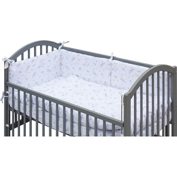 SCARLETT DĚTSKÁ POSTÝLKA S KOMPLETNÍ VÝBAVOU SCARLETT 120 X 60 CM ŠEDÁ - LUKA - DŘEVĚNÉ POSTÝLKY - SPINKÁNÍ