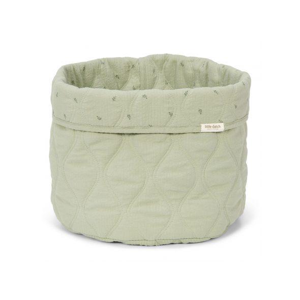 LITTLE DUTCH KOŠÍK TEXTILNÍ OBOUSTRANNÝ VELKÝ PURE SAGE - DEKORACE A POLIČKY - SPINKÁNÍ