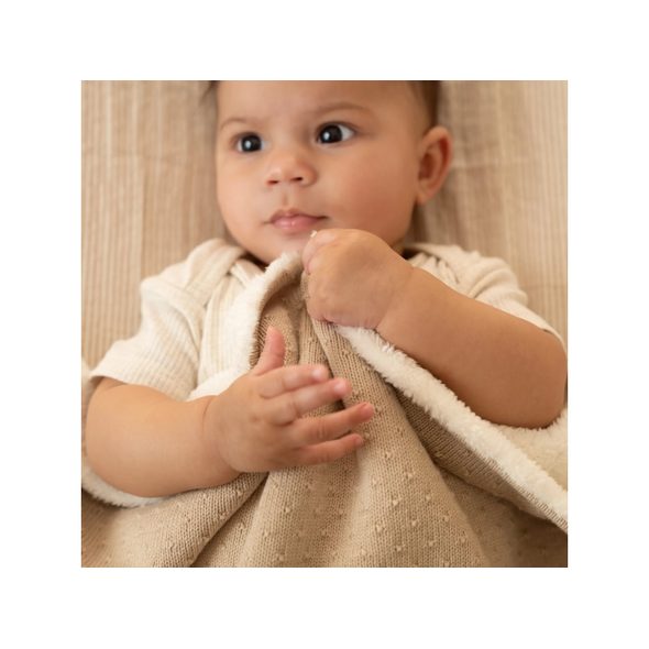 LITTLE DUTCH DEKA PLETENÁ / FLEECE 110X140 CM PURE SOFT BEIGE - DĚTSKÉ DEKY PRO MIMINKA - SPINKÁNÍ