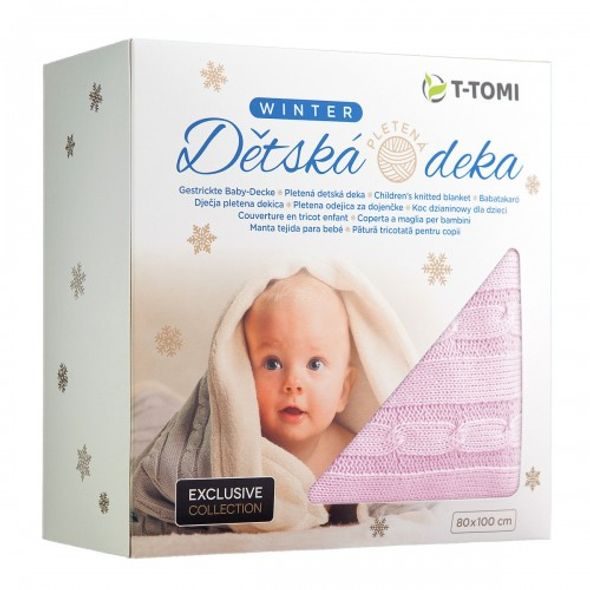 T-TOMI PLETENÁ DEKA WINTER S HŘEJIVÝM BERÁNKEM - DĚTSKÉ DEKY PRO MIMINKA - SPINKÁNÍ