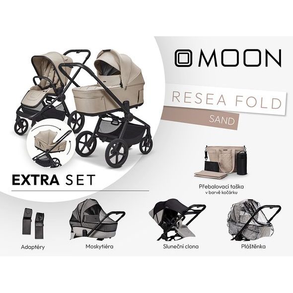 MOON RESEA FOLD EXTRA SET - SAND - KOMBINACE S PŘÍSLUŠENSTVÍM - KOČÁRKY A PŘÍSLUŠENSTVÍ