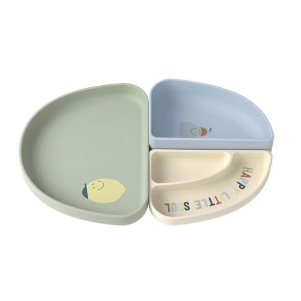 LÄSSIG BABIES DISH SET SILICONE SECTION HAPPY FRUITS LEMON - MISKY, TALÍŘKY A PODLOŽKY - KRMENÍ