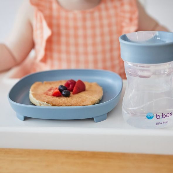 B.BOX DĚLENÝ TALÍŘEK S PŘÍSAVKOU 2V1 - MODRÝ - MISKY, TALÍŘKY A PODLOŽKY - KRMENÍ