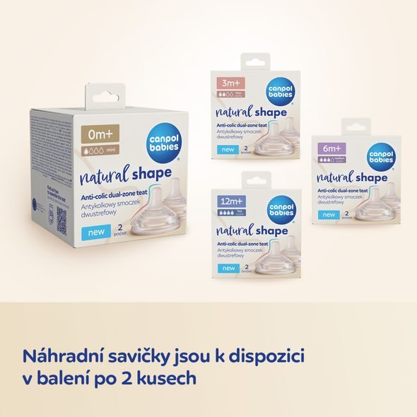 CANPOL BABIES SET LAHVÍ NATURAL SHAPE 150ML 2KS - KOJENECKÉ LAHVE - KRMENÍ