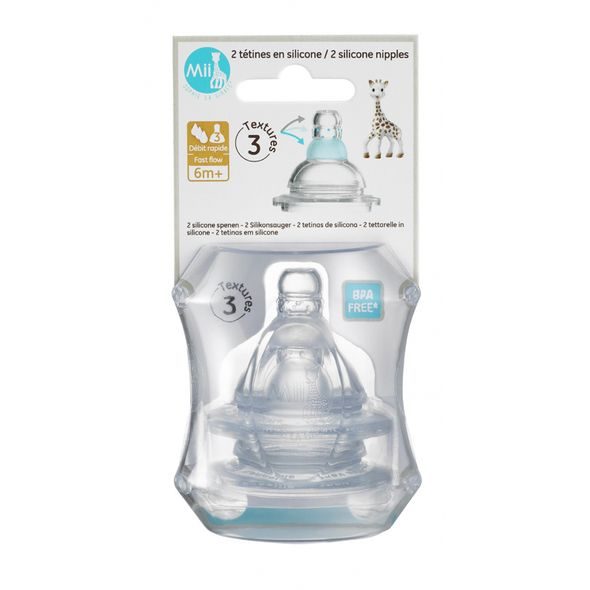 MII SOPHIE LA GIRAFE SET 2 KS SAVIČEK - RYCHLÝ PRŮTOK - L - SAVIČKY A PÍTKA - KRMENÍ