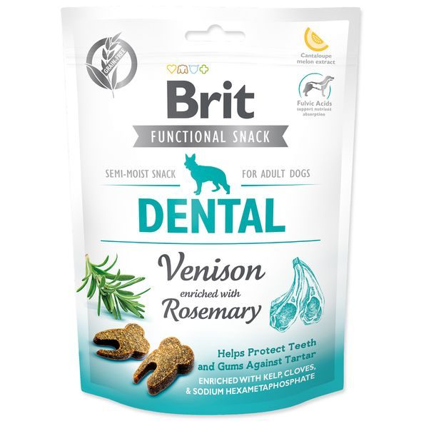 BRIT CARE DOG FUNKČNÍ PAMLSEK DENTAL VENISON 150 G - DOPLŇKY STRAVY PRO PSY - CHOVATELSKÉ POTŘEBY MALVÍKZOO