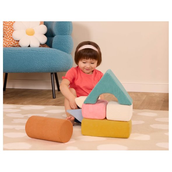 B-TOYS TEXTILNÍ PĚNOVÉ TVARY TUMBLE-Y TOWERS - STAVEBNICE A PUZZLE - PRO DĚTI