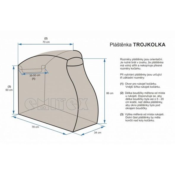 EMITEX PLÁŠTĚNKA NA SPORTOVNÍ KOČÁREK L - PLÁŠTĚNKY - KOČÁRKY A PŘÍSLUŠENSTVÍ