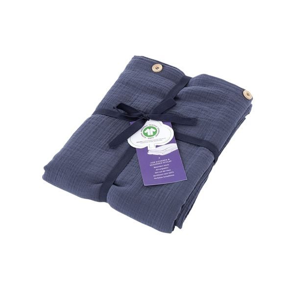 TRÄUMELAND POVLEČENÍ MUSSELIN GOTS 100/135 + 40/60 BLAU - POVLEČENÍ DO POSTÝLKY - SPINKÁNÍ