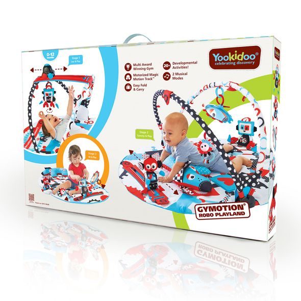 YOOKIDOO HRACÍ DEKA S HRAZDOU A JEZDÍCÍM AUTÍČKEM - ZEMĚ ROBOTŮ - HRACÍ DEKY - PRO DĚTI