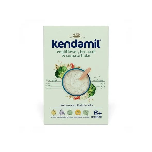 KENDAMIL MLÉČNÁ KAŠE S BROKOLICÍ, KVĚTÁKEM A RAJČATY (150 G) - KAŠE - KRMENÍ