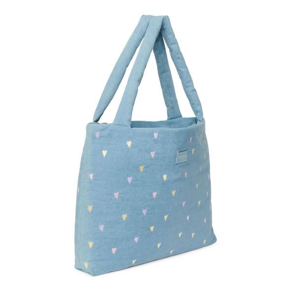 STUDIO NOOS DENIM MOM BAG | HEARTS LIGHT BLUE HEARTS - DOPLŇKY - PRO MAMINKY