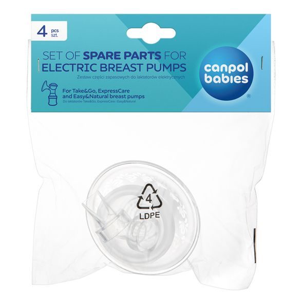 CANPOL BABIES SADA NÁHRADNÍCH DÍLŮ PRO ODSÁVAČKY TAKE&GO A EXPRESSCARE 4KS - NÁHRADNÍ DÍLY K ODSÁVAČKÁM - KRMENÍ
