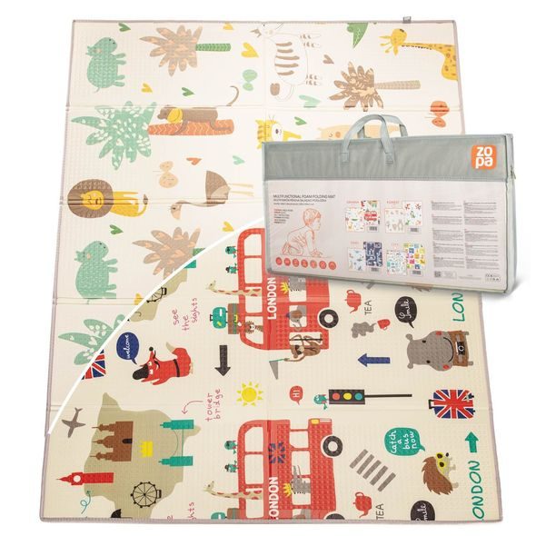 ZOPA MULTIFUNKČNÍ PĚNOVÁ SKLÁDACÍ PODLOŽKA OBOUSTRANNÁ 200X150 - HRACÍ PODLOŽKY NA ZEM - SPINKÁNÍ
