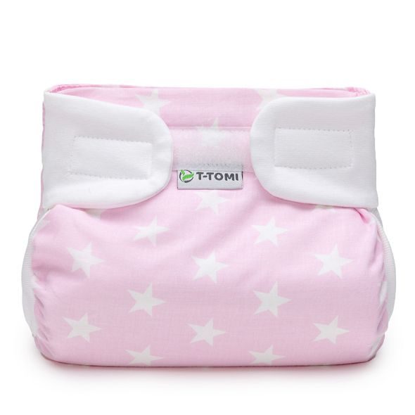 T-TOMI ORTOPEDICKÉ ABDUKČNÍ KALHOTKY - SUCHÝ ZIP PINK STARS (3-6KG) - PLENKOVÉ KALHOTKY - PŘEBALOVÁNÍ