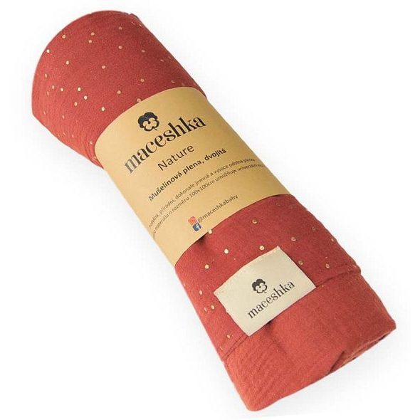 MACESHKA MUŠELÍNOVÁ PLENA NATURE SE ZLATÝM PUNTÍKEM - ZAVINOVACÍ PLENY / OSUŠKY VELKÉ - PŘEBALOVÁNÍ