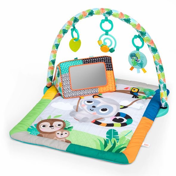 BRIGHT STARTS DEKA NA HRANÍ PRO ROZVOJ MOTORIKY A SMYSLŮ TROPICAL TREETOP™, 0M+ - HRACÍ DEKY - PRO DĚTI