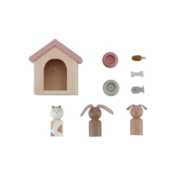 LITTLE DUTCH SADA DOMÁCÍ MAZLÍČCI DO DOMEČKU PRO PANENKY DŘEVĚNÁ - DOPLŇKY PRO PANENKY - PRO DĚTI