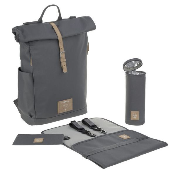 LÄSSIG GREEN LABEL ROLLTOP BACKPACK ANTHRACITE - PŘEBALOVACÍ BATOHY - KOČÁRKY A PŘÍSLUŠENSTVÍ