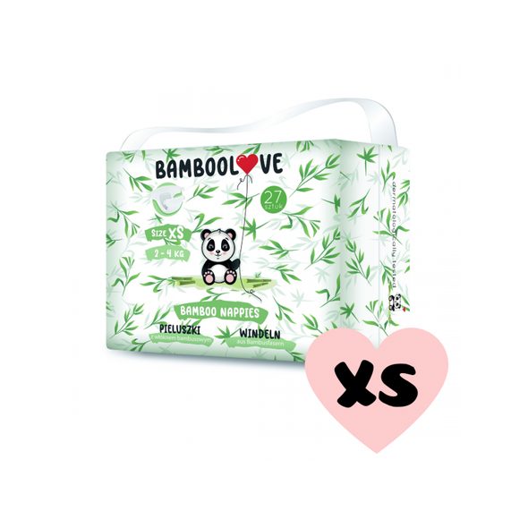 BAMBOOLOVE PLENY JEDNORÁZOVÉ BAMBUS VEL. XS 2-4 KG 27 KS - JEDNORÁZOVÉ PLENY - PŘEBALOVÁNÍ