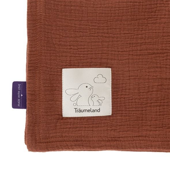 TRÄUMELAND MUŠELÍNOVÁ DEKA 100 X 75 CM TERRAKOTTA - DĚTSKÉ DEKY PRO MIMINKA - SPINKÁNÍ