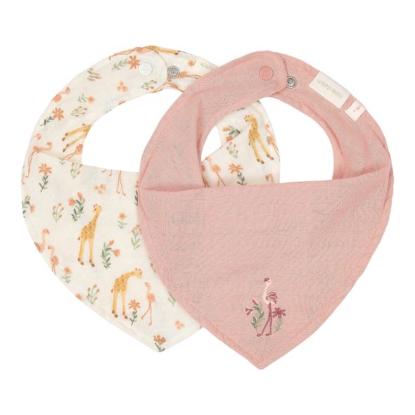 LITTLE DUTCH BRYNDÁČEK BANDANA 2 KS PINK BLOOMING SAFARI - BRYNDÁKY - KRMENÍ