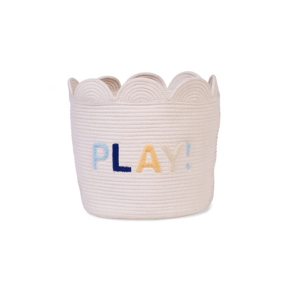 CHILDHOME KOŠ NA HRAČKY KVĚTINA OFF WHITE 35X35X35 CM - BOXY NA HRAČKY - SPINKÁNÍ