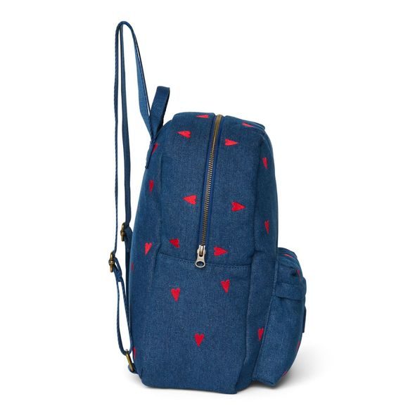 STUDIO NOOS DENIM MIDI BACKPACK - BATŮŽEK | DARK BLUE RED HEARTS - BATOHY A TAŠKY - PRO DĚTI