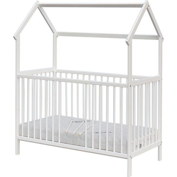 SCARLETT DĚTSKÁ POSTÝLKA DOMEČEK RIKA S VYNDAVACÍMI PŘÍČKAMI BOROVICE BÍLÁ 120 X 60 CM - DŘEVĚNÉ POSTÝLKY - SPINKÁNÍ