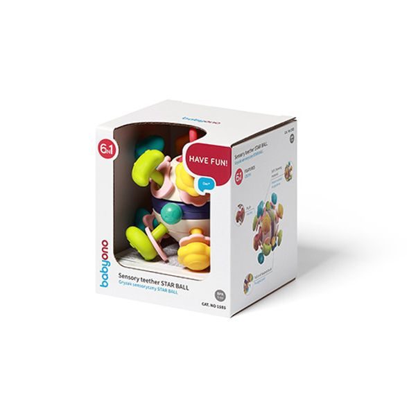 BABYONO HRAČKA SENZORICKÁ S KOUSÁTKEM STAR BALL 0M+ - KOUSÁTKA - PRO DĚTI