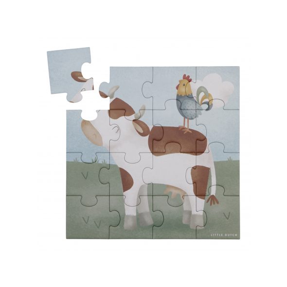 LITTLE DUTCH PUZZLE 4V1 FARMA - STAVEBNICE A PUZZLE - PRO DĚTI