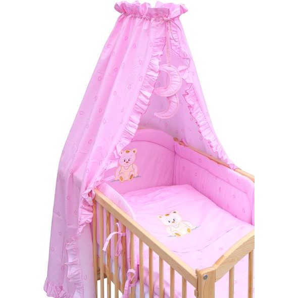 SCARLETT POSTÝLKA 120X60CM S KOMPLETNÍ VÝBAVOU SCARLETT MÉĎA RŮŽOVÁ - DŘEVĚNÉ POSTÝLKY - SPINKÁNÍ