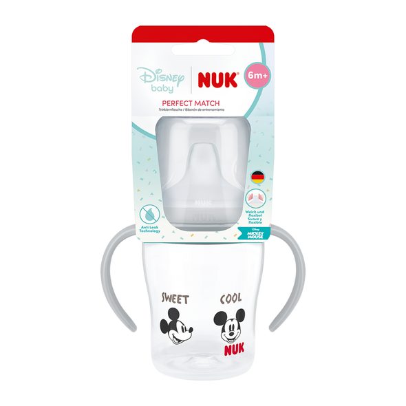 NUK PERFECT MATCH LÁHEV UČENÍ DISNEY MICKEY MOUSE ŠEDÁ 150 ML - KOJENECKÉ LAHVE - KRMENÍ