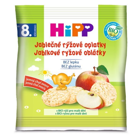 HIPP BIO JABLEČNÉ RÝŽOVÉ OPLATKY - TYČINKY/SUŠENKY - KRMENÍ