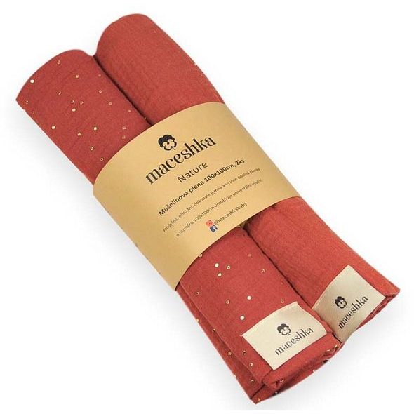MACESHKA MUŠELÍNOVÁ PLENA NATURE 2KS - ZAVINOVACÍ PLENY / OSUŠKY VELKÉ - PŘEBALOVÁNÍ