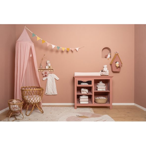 LITTLE DUTCH ZÁVĚSNÁ TAŠKA NA HRAČKY PURE SOFT PINK - BOXY NA HRAČKY - SPINKÁNÍ