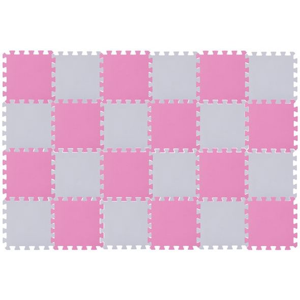 RIALTO BABY HRACÍ PODLOŽKA PUZZLE PINK LIGHT GRAY 180X120CM - HRACÍ PODLOŽKY NA ZEM - SPINKÁNÍ